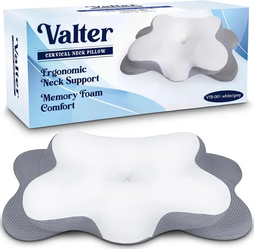 Vista 8 de Almohada cervical para el cuello para aliviar el dolor, almohada ergonómica para dormir de lado para apoyar el cuello, almohada refrescante