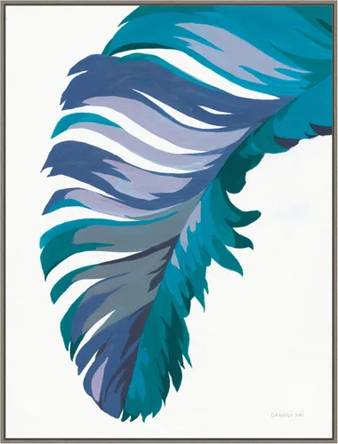Vista 19 de Amanti Art Framed Canvas Wall Art 24x18 Retro Big Leaf I Cool by Danhui Nai, Framed Wall Art Canvas, Abstract Artwork, Traditional Decor, Medium