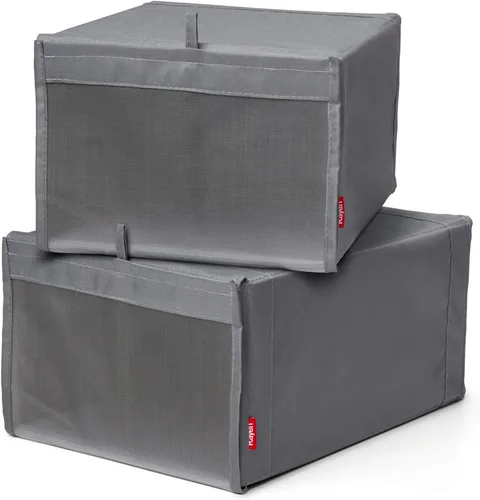Vista 2 de Rayen Cajas de zapatos apilables de 2 U, color gris, tamaño: 9.1 x 13.4 x 6.3 in