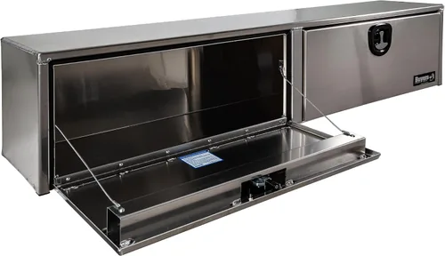 Vista 4 de Buyers Products 1751651 - Caja de camión de aluminio plateado con tapa superior, 72 x 13 x 16 pulgadas, Fabricada en EE. UU., Grado profesional