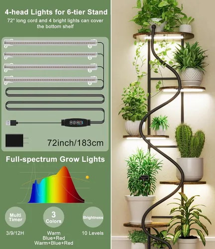 Vista 4 de Soporte para plantas para interiores y exteriores, soporte de metal de 13 pulgadas de alto, soportes de pedestal de hierro forjado resistentes