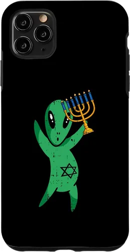 Vista 11 de Funda para iPhone 15 Alien Menorah Hanukkah Star Of David Janukah Jewish Holiday Case