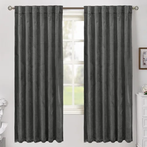 Vista 51 de BGment Cortinas de terciopelo rosa polvoriento, 2 paneles de 84 pulgadas, 2 paneles para sala de estar, aislamiento térmico de lujo, reducen