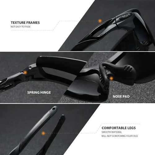 Vista 3 de Bevi Gafas de sol deportivas polarizadas para hombres y mujeres béisbol correr ciclismo golf tr90 marco duradero y ultraligero