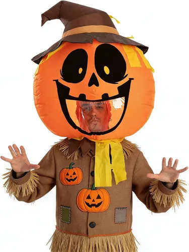 Vista 2 de Aniler Disfraz inflable de Halloween para adultos, divertidos accesorios de fiesta de cosplay