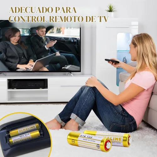 Vista 4 de Batería alcalina A27 27A 12V paquete de 10, batería 27a 12v para control remoto