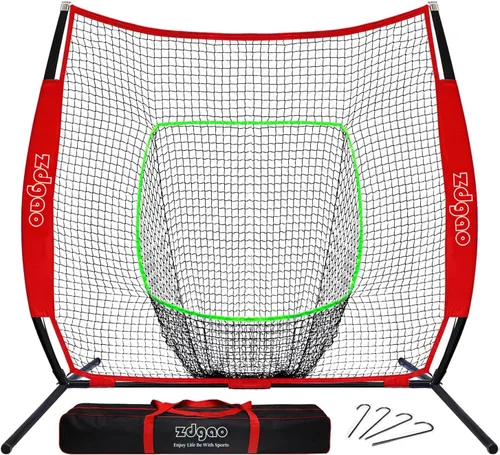 Vista 9 de 7x7FT Baseball Net for Any Skill Level Players to Batting&Hitting&Pitching Complete Set-Net&Carry Bag&Ground Stake(Stable&Portable);Tear-resistant