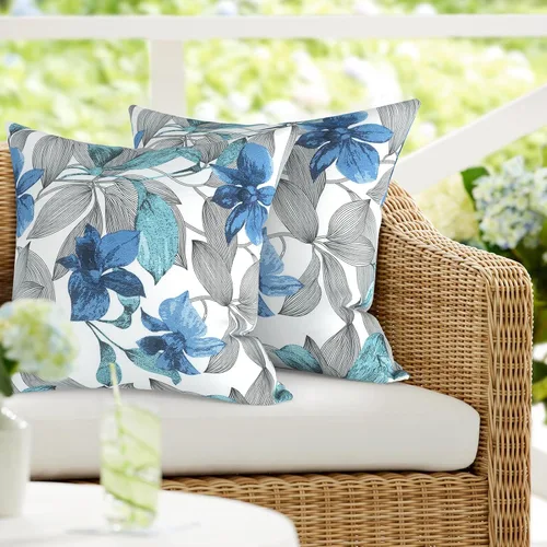 Vista 74 de DYTXIII Paquete de 2 almohadas lumbares impermeables para exteriores con rellenos, 12 x 20 pulgadas, almohada decorativa rectangular para patio