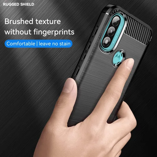 Vista 4 de Asuwish Funda de teléfono para Moto E20/E30/E40 con protector de pantalla de vidrio templado y accesorios para celda, goma de silicona TPU suave