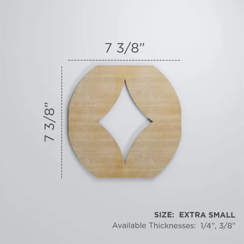 Vista 2 de 7 3/8"W X 7 3/8"H Extra Pequeña Gresham Decorativos Paneles De Pared De Madera De Calado, Roble Rojo