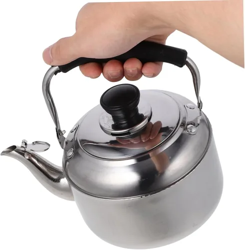 Vista 8 de YARNOW Hervidor de té de acero inoxidable, hervidor de té silbido en la parte superior de la estufa, tetera para estufa, mango ergonómico