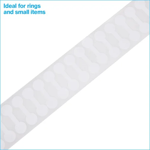 Vista 2 de SSWBasics Etiquetas de precio para anillos pequeños con engomado blanco, 1 ¼ de largo con área de 7/16 pulgadas para precios, rollo de 1000