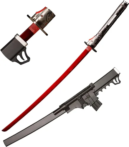 Vista 8 de Samuel Rodrigues/Raiden Sword Japanes Juego Cosplay Prop Metal Versión mejorada Katana Negro/Rojo No Sharp