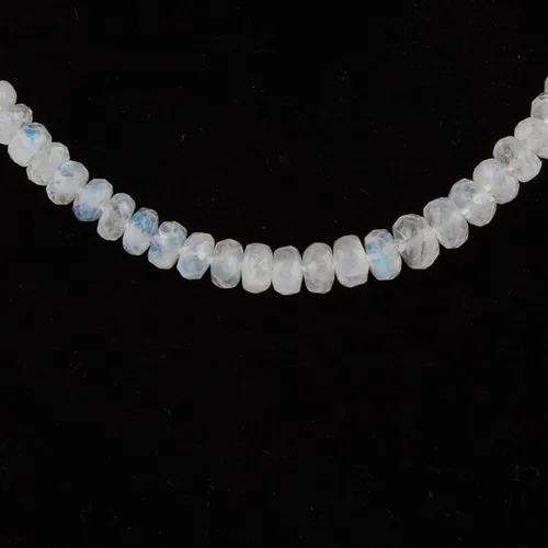 Vista 5 de Myhealingworld Cuenta de piedra lunar arcoíris de fuego azul natural de 0.079 a 0.197 pulgadas de piedra preciosa facetada de 16 pulgadas con collar