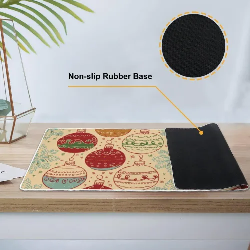 Vista 3 de Alfombrilla de mouse con adorno rojo vintage, alfombrilla de mouse grande para juegos con base de goma antideslizante, alfombrilla de trabajo