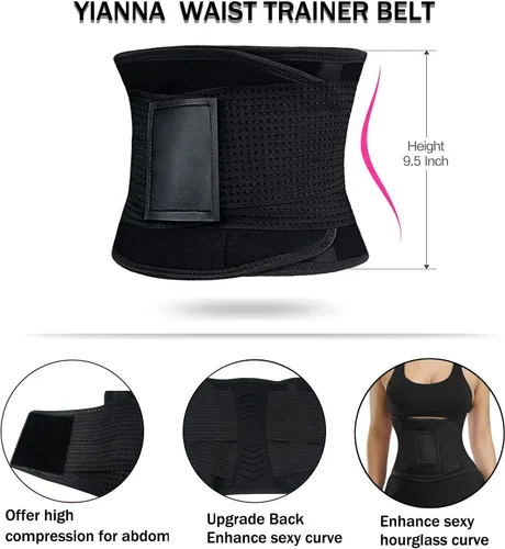 Vista 4 de YIANNA Waist Trainer Belt for Women Waist Trimmer Weight Loss Workout Fitness Back Support Belts