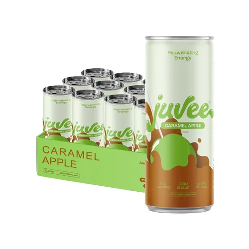 Vista 11 de Juvee Bebida energética rejuvenecedora, latas de 12 onzas, paquete de 12, sin azúcar, 128 mg de cafeína natural por lata, cero azúcar, baja