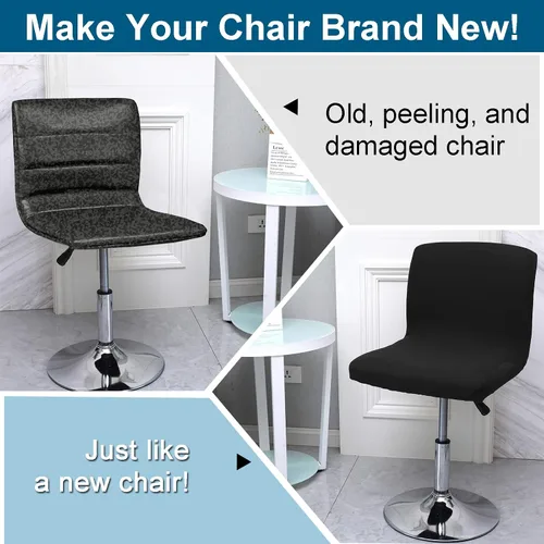 Vista 5 de WOMACO - Funda para taburete de bar con respaldo impreso, para sala de comedor, giratoria, cuadrada, funda para asiento de silla de bar, protector