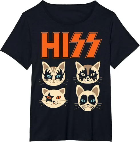 Vista 66 de Camiseta Hiss Funny Cats Kittens Rock Rockin, Negro
