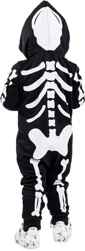 Vista 2 de Tipsy Elves Skeleton Halloween Costume Jumpsuit for Babies and Toddlers Unisex Sizing