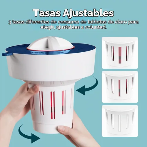 Vista 6 de Dispensador de tabletas flotante grande para tableta de 3 Azul