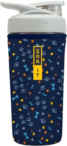 Vista 30 de Sok It BotlSok Botella Mezcladora de Proteínas con Funda Aislante de Neopreno (Floral Abstracto, Se Ajusta a Mezcladoras de 24oz)