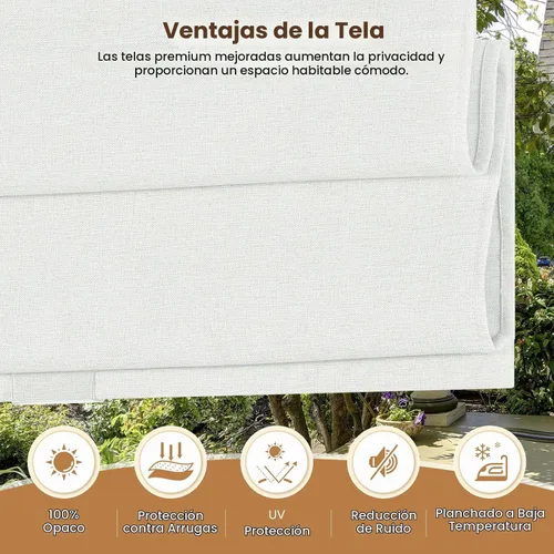 Vista 4 de Grandekor - Persianas romanas inalámbricas sin perforación para ventanas, persianas opacas de tela para ventanas interiores, protección UV