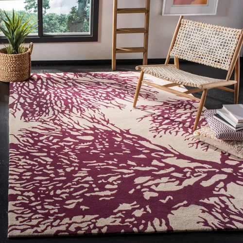 Vista 17 de SAFAVIEH Bella Collection BEL115C - Alfombra decorativa de lana prémium hecha a mano de 2 x 3 pies, color beige y azul