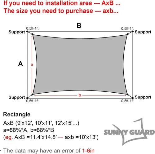 Vista 5 de SUNNY GUARD - Toldo impermeable de 6.5' x 10' rectangular, con bloqueo UV, para exteriores, color arena, para patio, terraza, jardín, actividades al