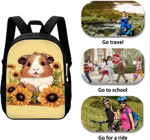 Vista 19 de HUGS IDEA Los animales frescos 3D niños escuela libro bolsa niños impresión mochilas, Baloncesto, Moderno