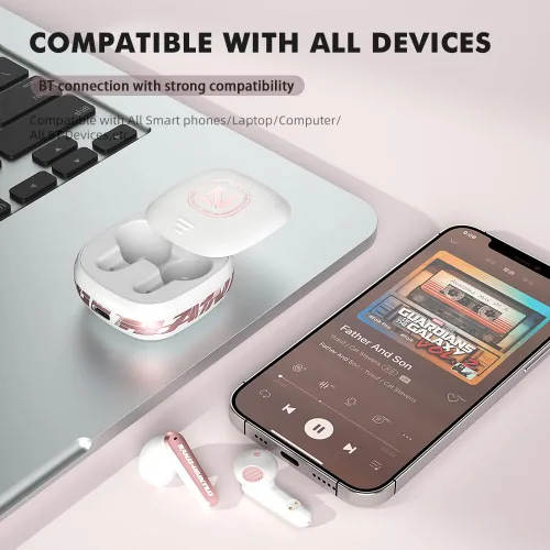 Vista 7 de Auriculares inalámbricos, Bluetooth 5.2 ENC 3D estéreo de audio con control táctil IPX7, impermeable, manos libres para deportes, funda de carga