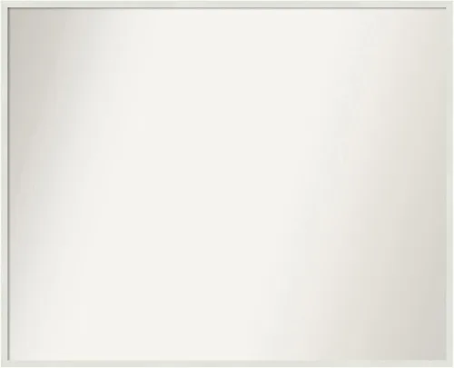 Vista 130 de Amanti Art Espejo de baño blanco para sobre el fregadero, 22 x 45 pulgadas, espejo de tocador rectangular blanco Lucie, marco de madera moderno