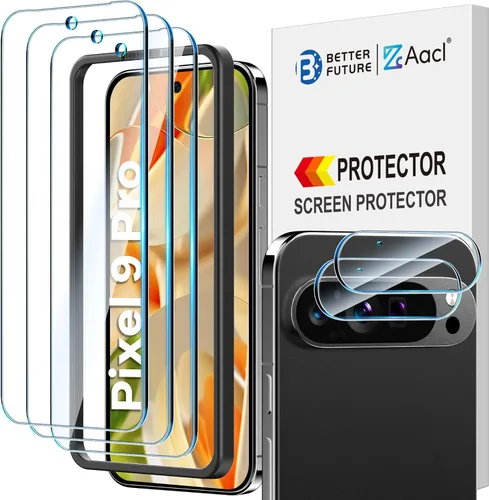 Vista 8 de AACL [Paquete de 3+3] Protector de pantalla de vidrio templado para Google Pixel 6a 5G de 6.1 pulgadas [2022] con protector de lente de cámara