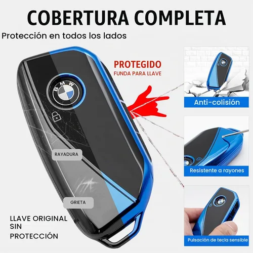 Vista 4 de Creativity Para BMW X5 Cubierta de llave y accesorios para llavero (juego Azul (combinación)