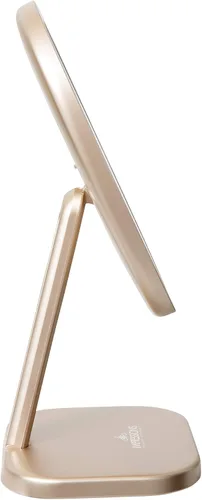 Vista 4 de Impressions Vanity Touch Highlight - Espejo de maquillaje con luz LED, espejo de tocador con doble sistema de alimentación (dorado champán)