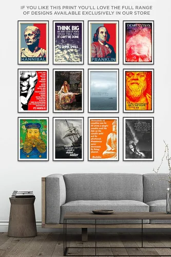Vista 8 de Póster de Hannibal Barca con texto "Hope" (11.693 x 16.535 in)
