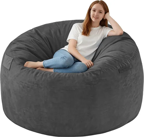 Vista 31 de Silla de Puf de 2 pies, Sillas de Puf Cómodas con Relleno de Espuma Viscoelástica, Sofá de Puf Esponjoso con Cubierta de Terciopelo Holandés, Sillas
