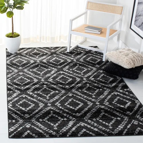 Vista 19 de SAFAVIEH Colección Adirondack Alfombra Decorativa - 2'6" x 4', Negro y Marfil, Diseño Moderno Desgastado, No Desprende Pelusa y Fácil Cuidado, Ideal