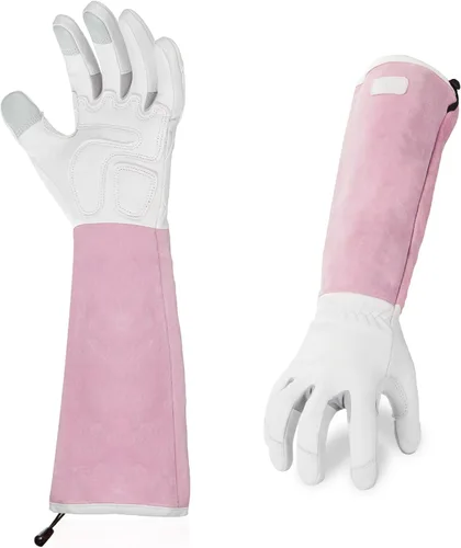 Vista 7 de Vgo... 1 par de guantes de jardinería para mujer, guantes de trabajo de seguridad, guantes de manga larga, a prueba de pinchazos, pantalla táctil