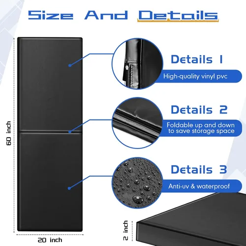 Vista 3 de Liliful 1 almohadilla de pared para gimnasio, duradera, impermeable, para cancha de baloncesto, con cinta adhesiva de doble cara para seguridad