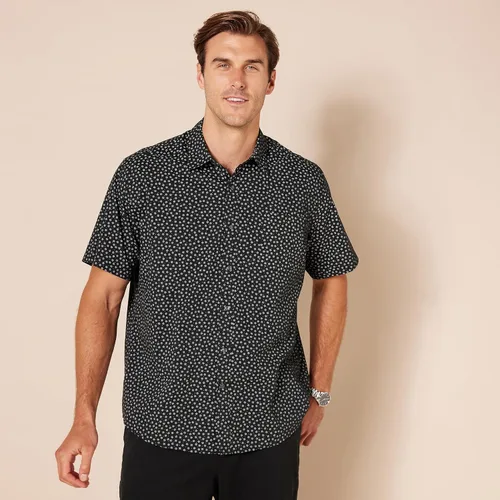Vista 6 de Tienda Essentials - Camisa para hombre, manga corta, de ajuste regular, estampada