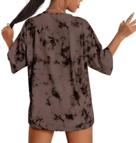Vista 2 de Avanova Camisetas de gran tamaño con diseño de calavera para mujer, diseño de esqueleto vintage, ajuste holgado