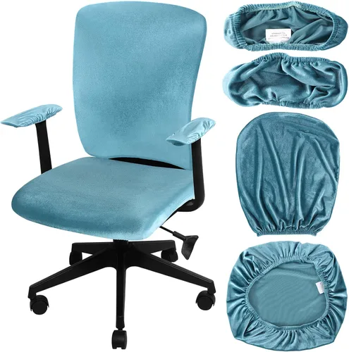Vista 8 de Tallew Juego de 4 Fundas para Silla de Oficina, Fundas Universales Elásticas para Computadora, Fundas Protectoras Estiratables para Asiento