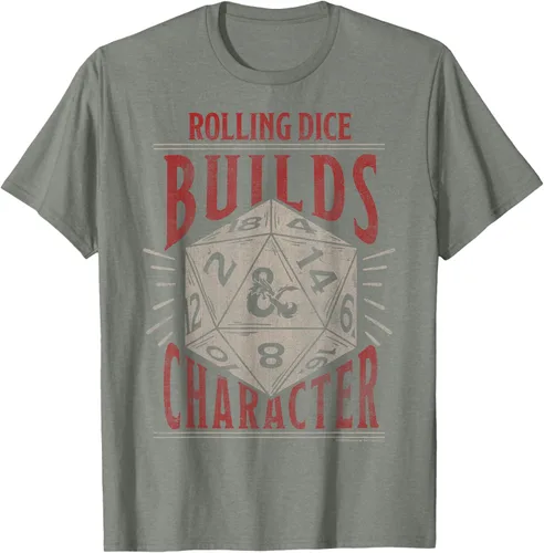 Vista 23 de Dungeons & Dragons Camiseta de manga corta con personajes Rolling Dice Builds, Negro