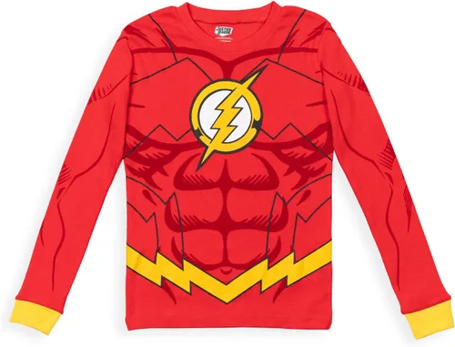 Vista 2 de DC Comics Justice League Superman Batman The Flash - Pijama de cosplay para niños pequeños a grandes