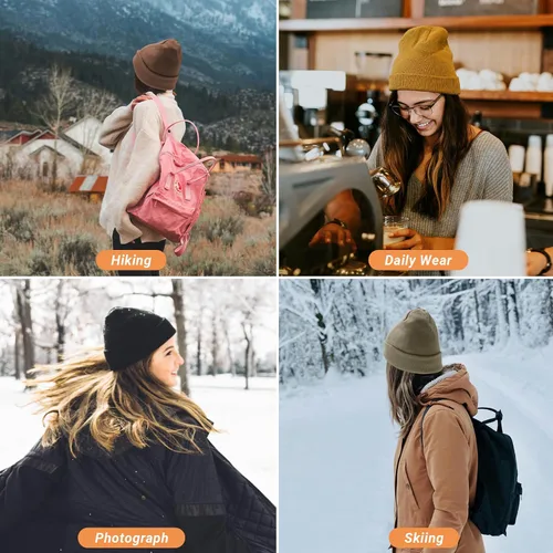 Vista 6 de NPQQUAN Beanie for Men Women Winter Hats for Mens Beanie Cuffed Knit Beanies Skull Cap