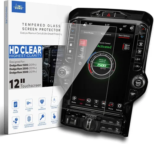Vista 9 de Protector de pantalla de vidrio prémium para Ram 1500 2500HD 3500HD Uconnect 8.4 pulgadas (2013-2024) pantalla táctil (HD transparente)