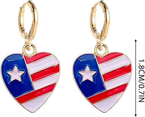 Vista 2 de Independence Day - Aretes perforados para mujer con diseño de perlas