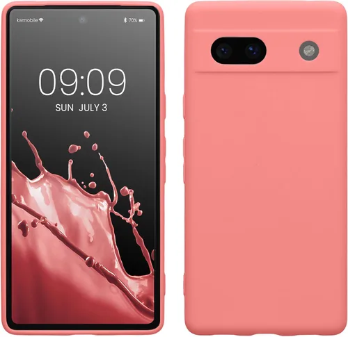 Vista 9 de kwmobile Funda compatible con Google Pixel 7a - Funda protectora delgada de TPU para teléfono - Acabado mate suave - Gris pardo