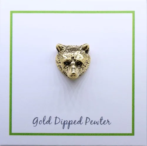 Vista 3 de Jim Clift Design Bear Head - Pin de solapa dorado